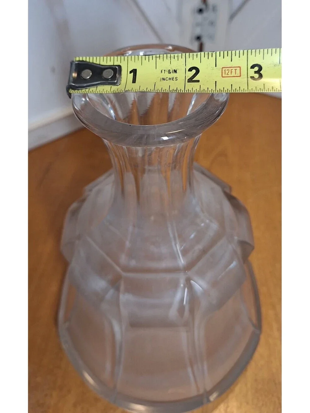 Mid 19th Century Blown Glass Molded Flint Decanter White Cloudy Haze 9